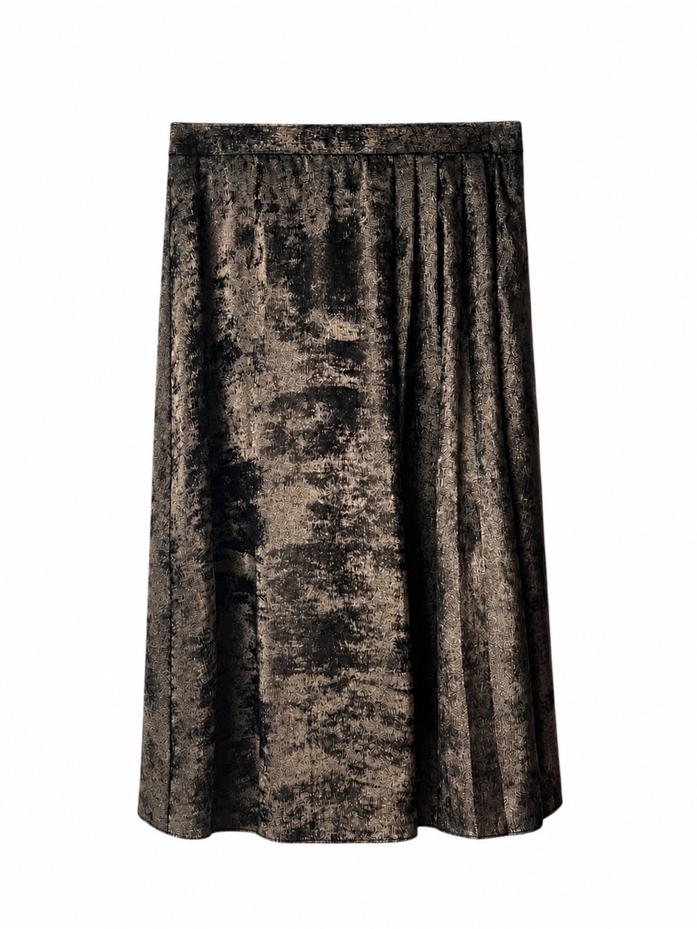 H BY HALSTON vintage shimmer golden brown knee skirt size medium